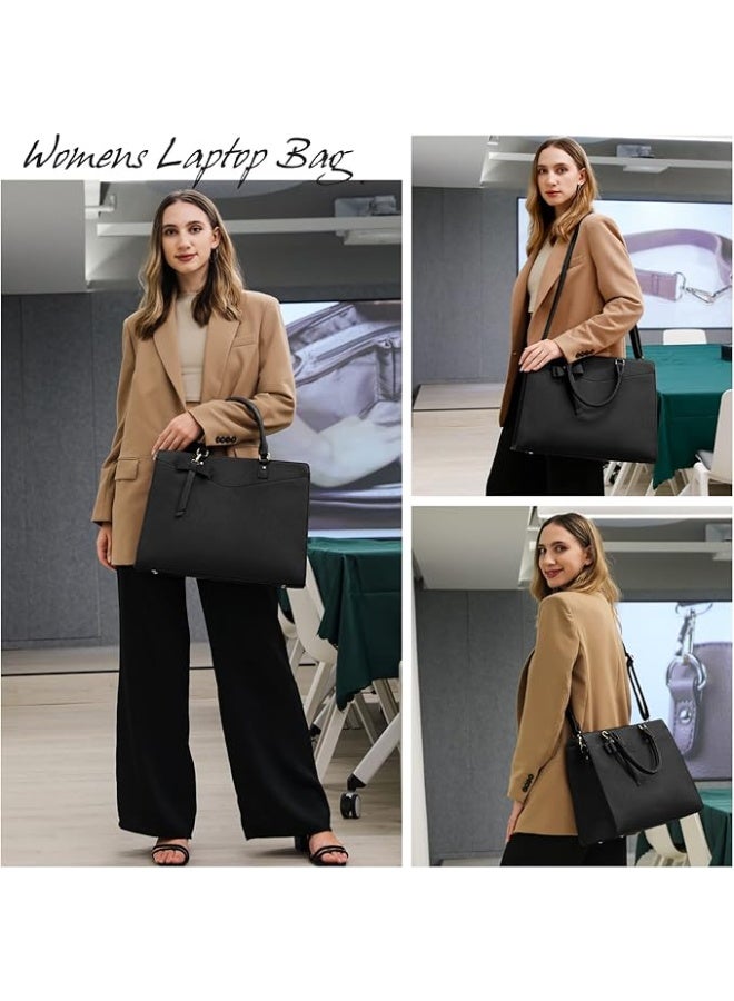 Laptop Bag for Women 15.6 Inch Waterproof PU Leather Tote Bag Business Office Work Bag Briefcase Computer Tote Bag - Image 5